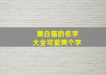 黑白猫的名字大全可爱两个字