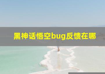 黑神话悟空bug反馈在哪