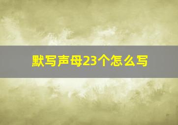 默写声母23个怎么写