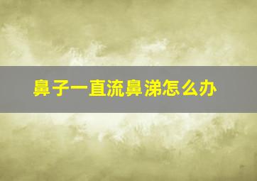 鼻子一直流鼻涕怎么办