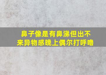 鼻子像是有鼻涕但出不来异物感晚上偶尔打呼噜