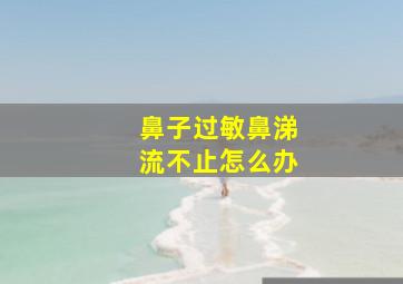 鼻子过敏鼻涕流不止怎么办