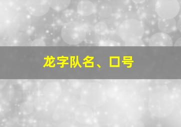 龙字队名、口号