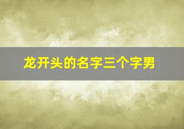 龙开头的名字三个字男