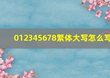 012345678繁体大写怎么写