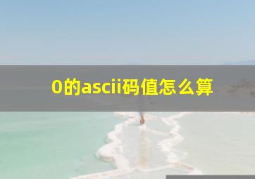 0的ascii码值怎么算