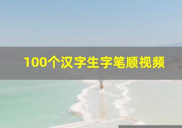 100个汉字生字笔顺视频