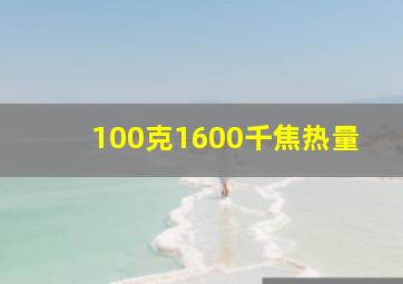 100克1600千焦热量