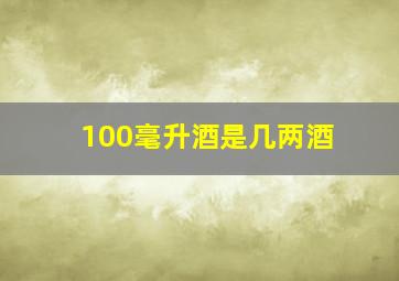 100毫升酒是几两酒