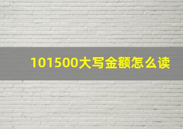 101500大写金额怎么读