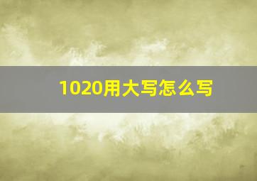 1020用大写怎么写