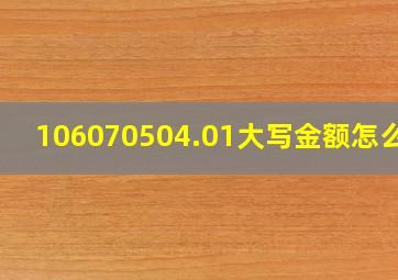 106070504.01大写金额怎么写