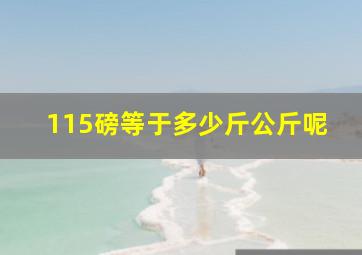 115磅等于多少斤公斤呢