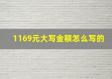 1169元大写金额怎么写的