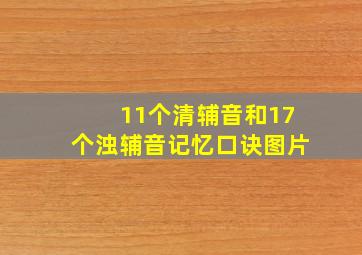 11个清辅音和17个浊辅音记忆口诀图片