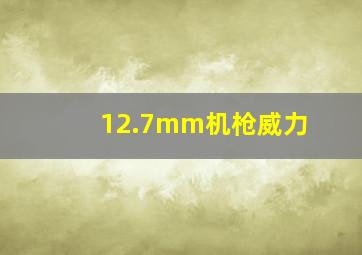 12.7mm机枪威力