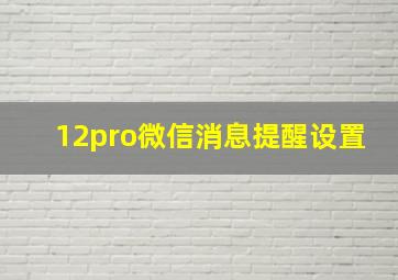 12pro微信消息提醒设置