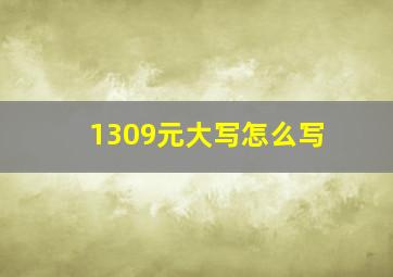 1309元大写怎么写