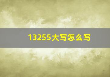 13255大写怎么写