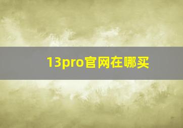 13pro官网在哪买