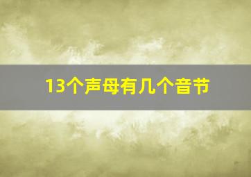 13个声母有几个音节