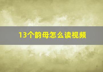 13个韵母怎么读视频