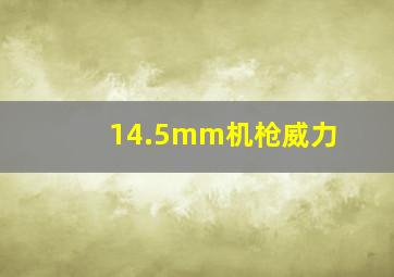 14.5mm机枪威力