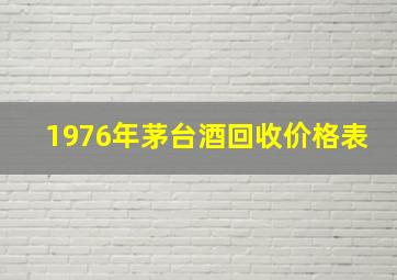 1976年茅台酒回收价格表