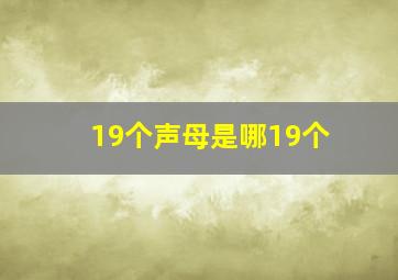 19个声母是哪19个