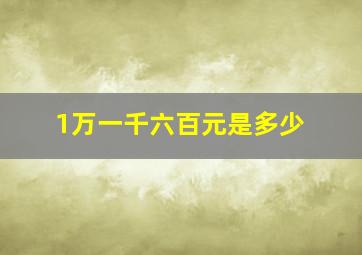 1万一千六百元是多少