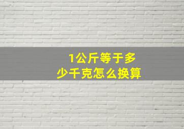 1公斤等于多少千克怎么换算