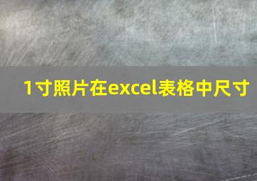 1寸照片在excel表格中尺寸