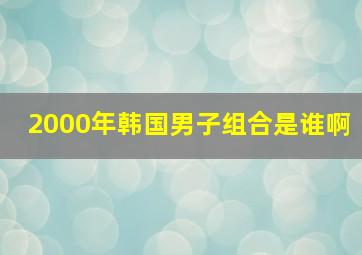 2000年韩国男子组合是谁啊