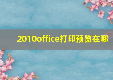 2010office打印预览在哪