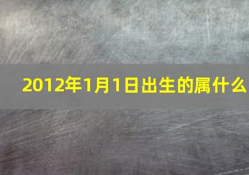 2012年1月1日出生的属什么