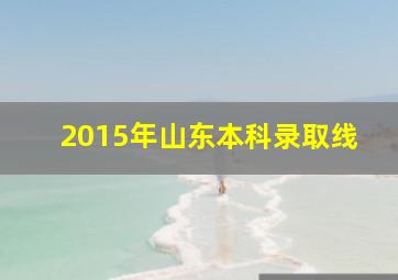 2015年山东本科录取线