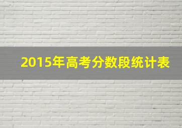 2015年高考分数段统计表