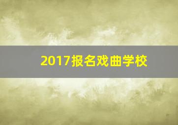 2017报名戏曲学校