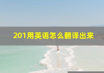 201用英语怎么翻译出来