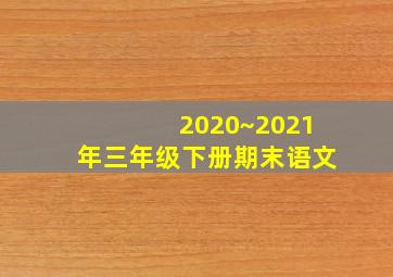 2020~2021年三年级下册期末语文