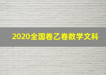 2020全国卷乙卷数学文科