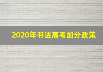 2020年书法高考加分政策