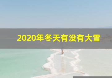 2020年冬天有没有大雪