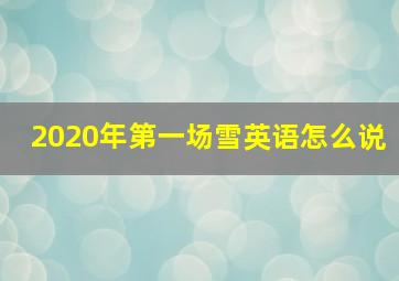 2020年第一场雪英语怎么说