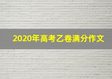 2020年高考乙卷满分作文