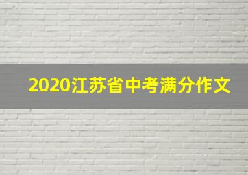 2020江苏省中考满分作文