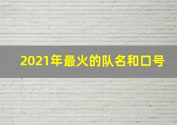 2021年最火的队名和口号