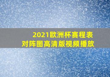 2021欧洲杯赛程表对阵图高清版视频播放