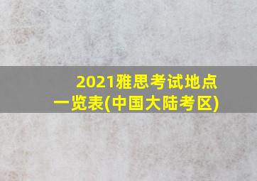 2021雅思考试地点一览表(中国大陆考区)