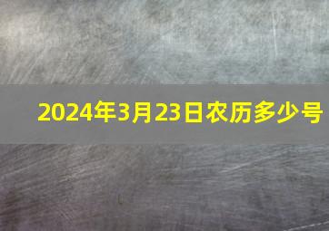 2024年3月23日农历多少号